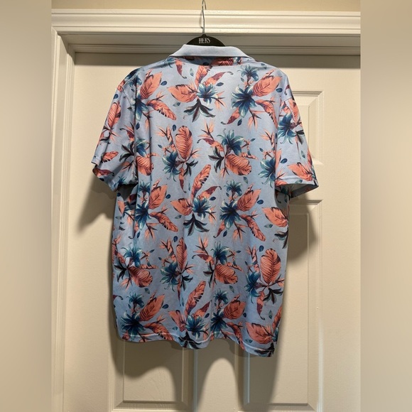 Apt. 9 Blue and Pink Polo Shirt with Floral Design - Picture 3 of 3